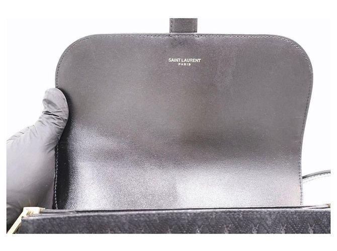 Autre Marque Borsa a tracolla Monogram Small Velvet Satchel Nera - vista 11