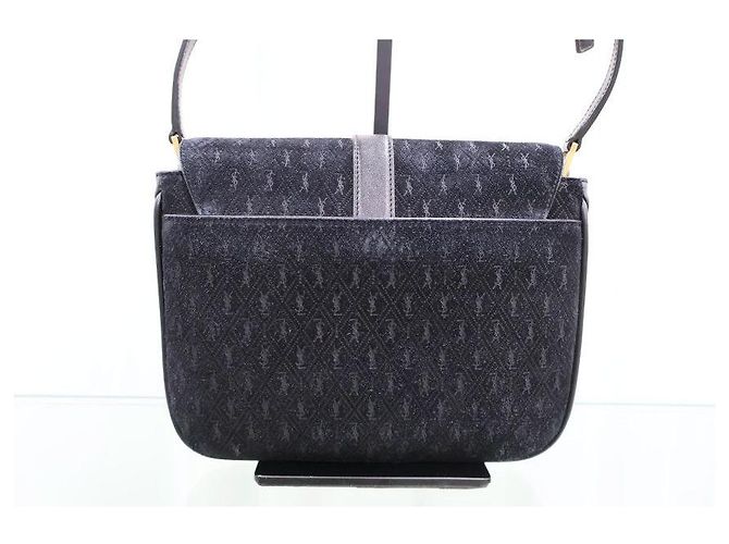 Autre Marque Borsa a tracolla Monogram Small Velvet Satchel Nera - vista 3