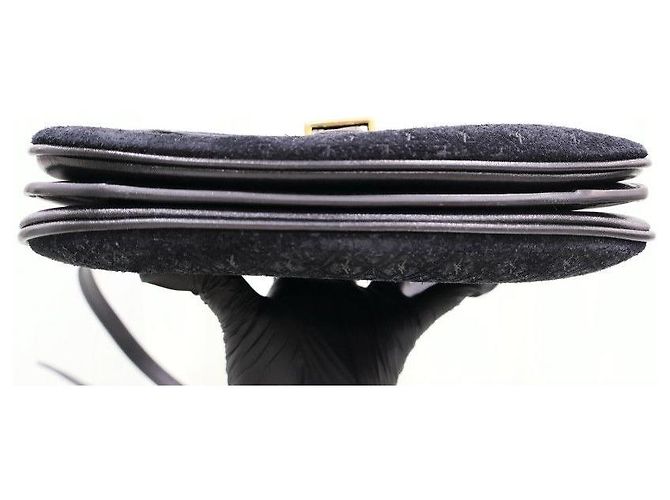Autre Marque Borsa a tracolla Monogram Small Velvet Satchel Nera - vista 6