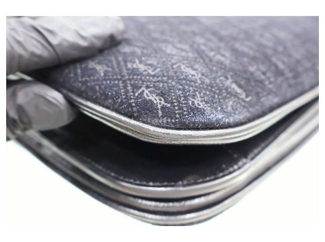 Autre Marque Borsa a tracolla Monogram Small Velvet Satchel Nera - vista 9
