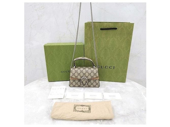 Gucci Borsa a catena Dionysus Mini con manico Beige - vista 9