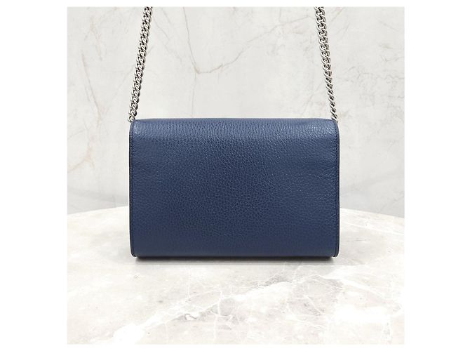 Gucci Mini Borsa a Catena Dionysus in Pelle Navy - vista 10
