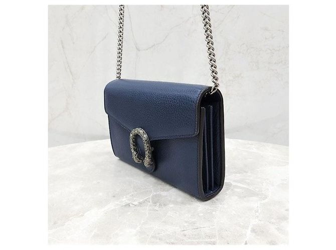 Gucci Mini Borsa a Catena Dionysus in Pelle Navy - vista 2