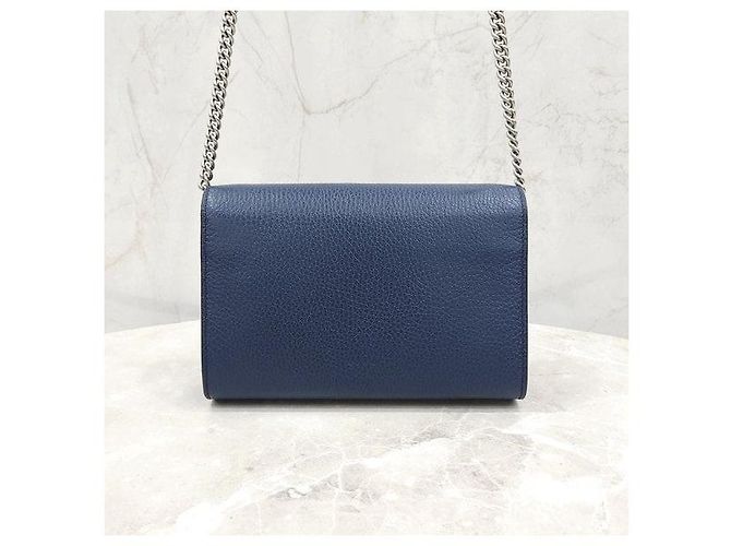 Gucci Mini Borsa a Catena Dionysus in Pelle Navy - vista 3
