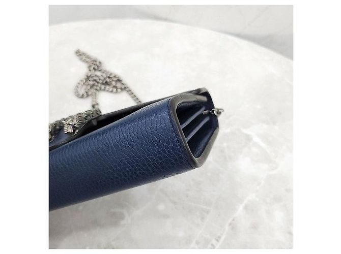 Gucci Mini Borsa a Catena Dionysus in Pelle Navy - vista 4
