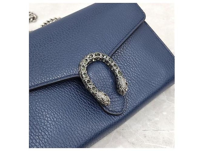 Gucci Mini Borsa a Catena Dionysus in Pelle Navy - vista 5