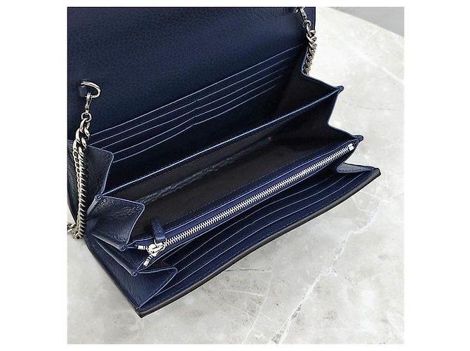 Gucci Mini Borsa a Catena Dionysus in Pelle Navy - vista 6