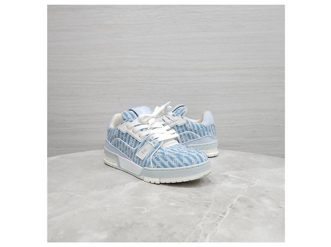 Louis Vuitton Baskets Trainer Monogram Bleues - vue 10