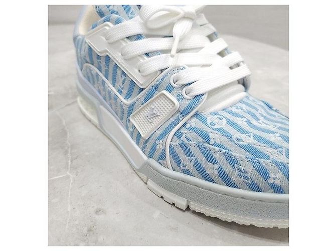 Louis Vuitton Baskets Trainer Monogram Bleues - vue 7