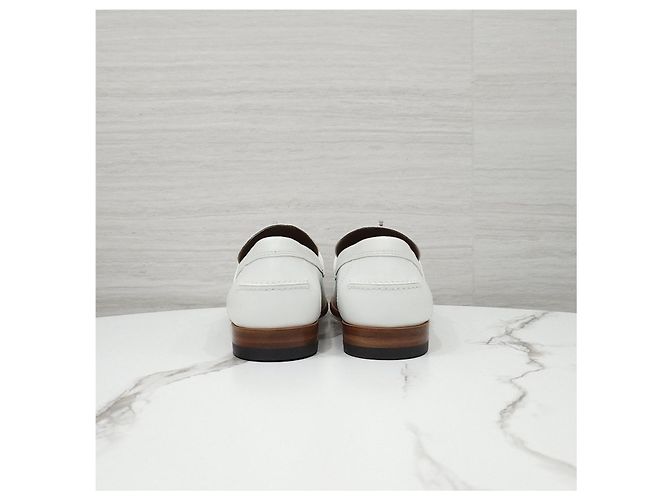 Hermès Mocassino Destin Blanc Silver - vista 10