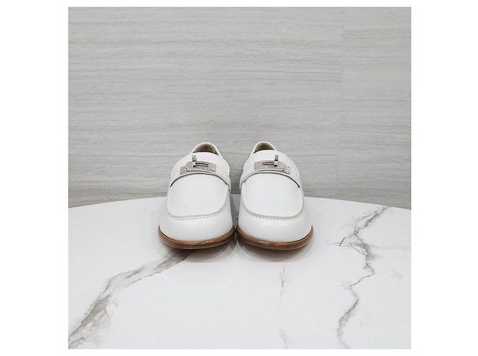 Hermès Mocassino Destin Blanc Silver - vista 2