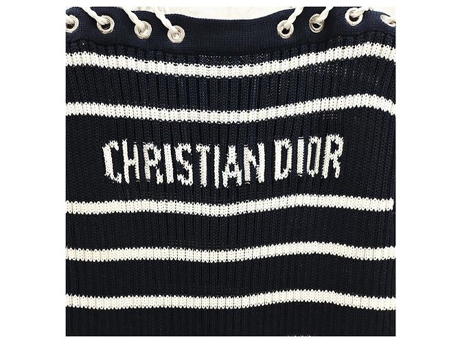 Dior Riviera Kurzarm-Pullover mit Schnürung - Ansicht 14