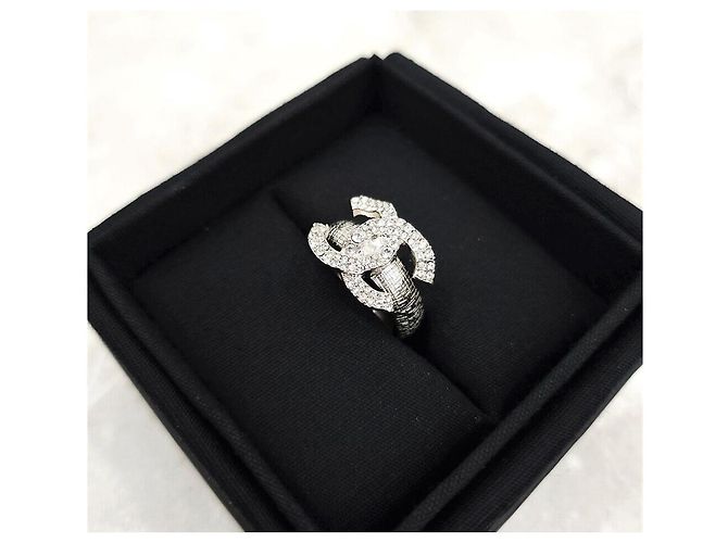 Chanel Neuer CC Logo Crystal Ring Größe - Ansicht 5