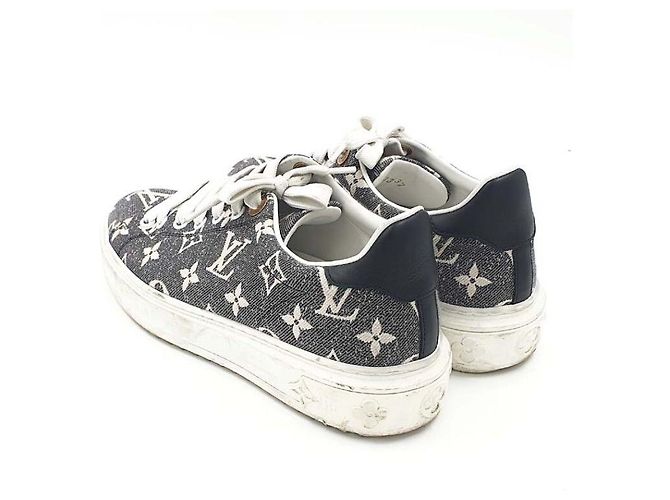 Sneakers Louis Vuitton in denim blu - vista 3