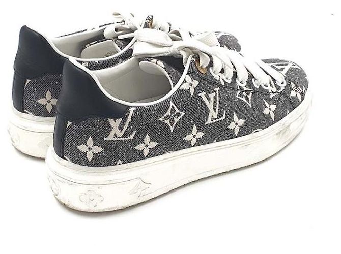 Sneakers Louis Vuitton in denim blu - vista 4