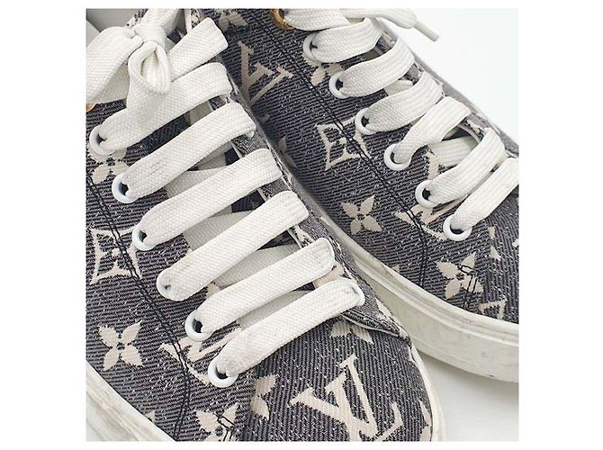 Sneakers Louis Vuitton in denim blu - vista 5
