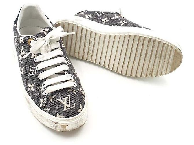 Sneakers Louis Vuitton in denim blu - vista 7