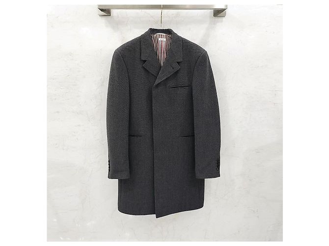 Thom Browne Classic Chesterfield Three-Stripe Coat - view 10