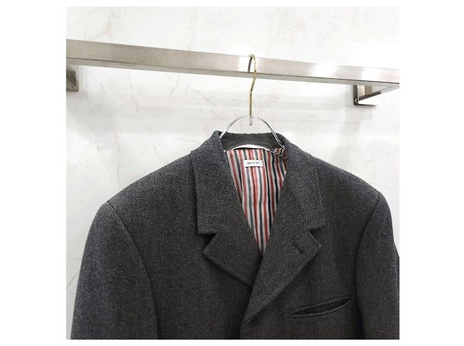 Thom Browne Classic Chesterfield Three-Stripe Coat - view 12