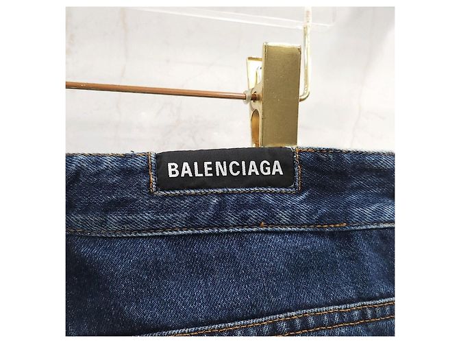 Balenciaga Oversized Denim-Hose mit Logo-Tab am Bund - Ansicht 11