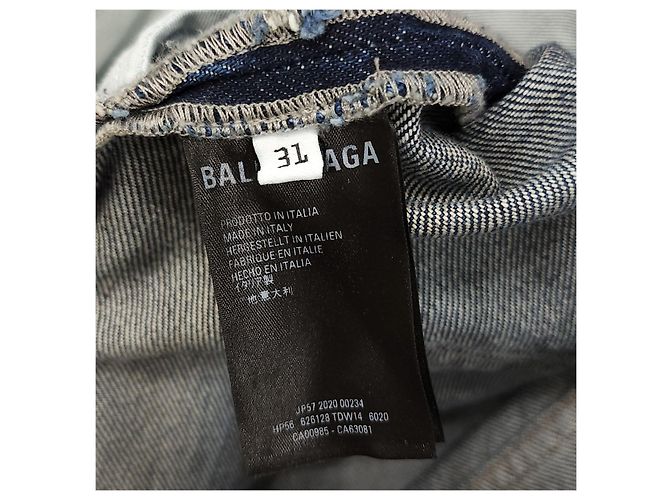 Balenciaga Oversized Denim-Hose mit Logo-Tab am Bund - Ansicht 12