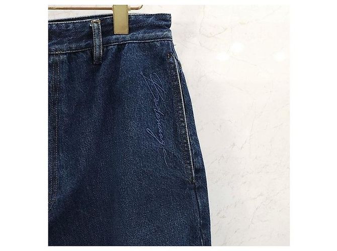 Balenciaga Oversized Denim-Hose mit Logo-Tab am Bund - Ansicht 4