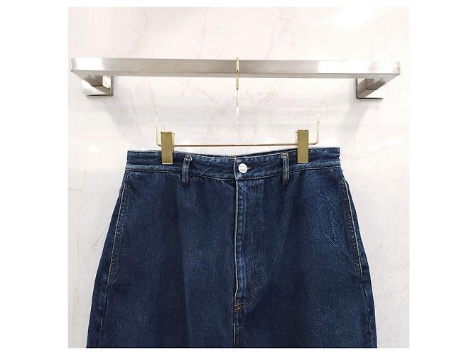 Balenciaga Oversized Denim-Hose mit Logo-Tab am Bund - Ansicht 9