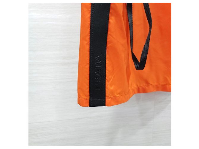 Prada Orange Triangle Logo Nylon Shorts - view 10