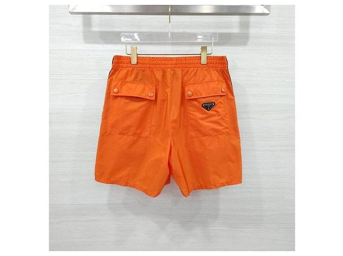 Prada Orange Triangle Logo Nylon Shorts - view 2