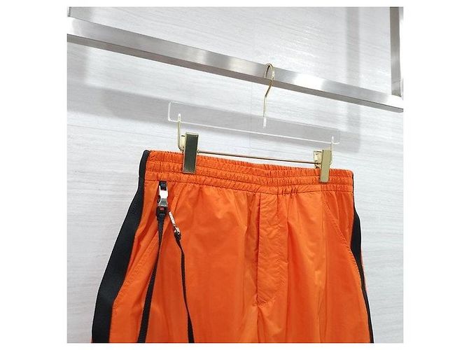 Prada Orange Triangle Logo Nylon Shorts - view 3
