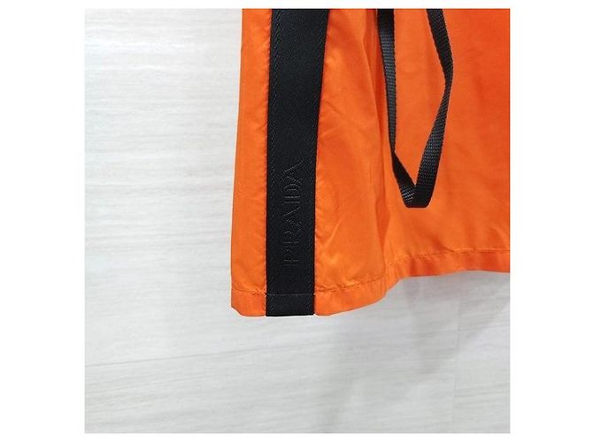 Prada Orange Triangle Logo Nylon Shorts - view 4