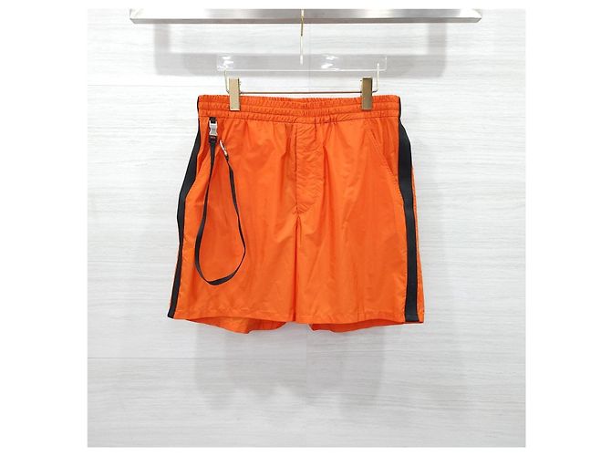 Prada Orange Triangle Logo Nylon Shorts - view 7