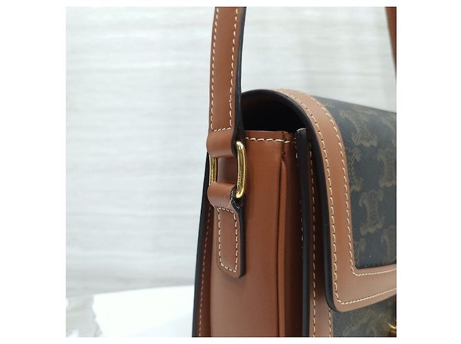 Céline Tiny Triomphe Crossbody-Bag aus Canvas - Ansicht 14
