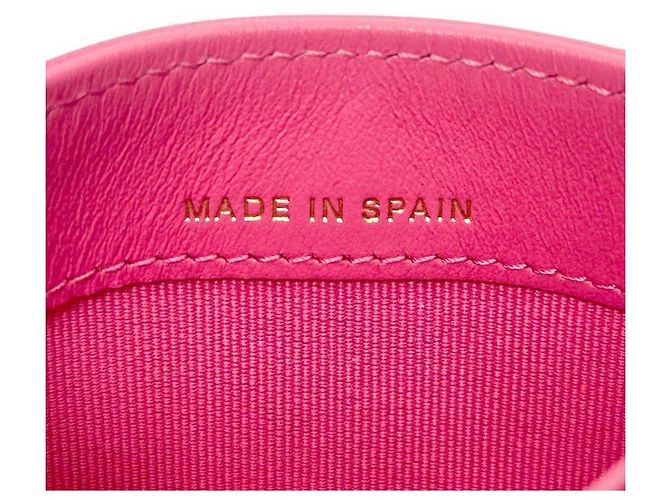 Chanel Porte-cartes et portefeuille en cuir rose - vue 8
