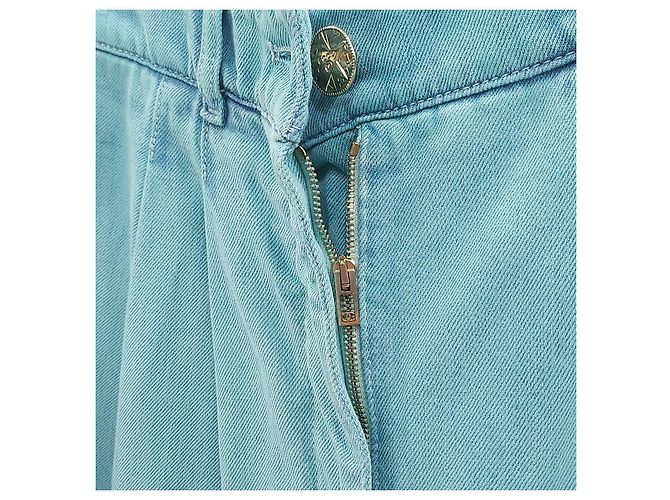 Chanel Pantalones de denim lavado azul neón - vista 11
