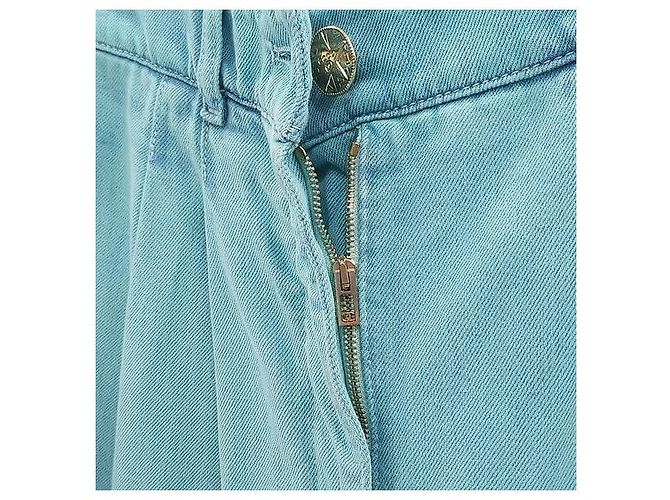 Chanel Pantalones de denim lavado azul neón - vista 4