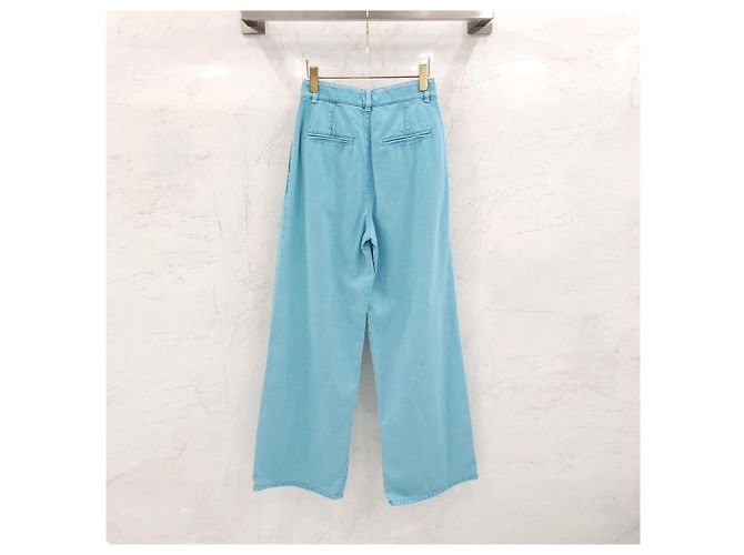 Chanel Pantalones de denim lavado azul neón - vista 9