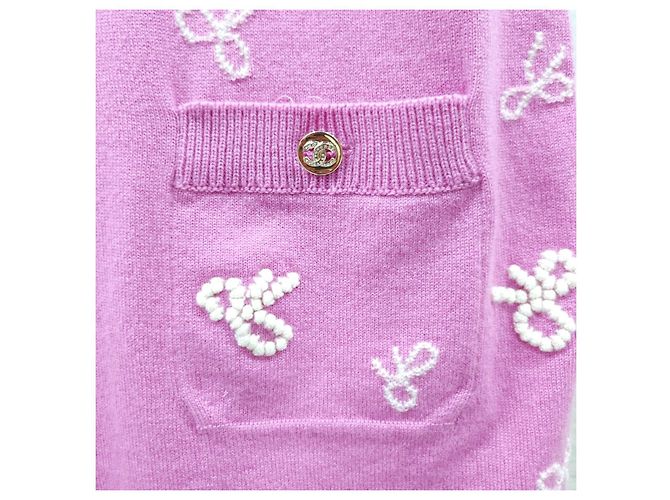 Chanel Vestido de punto de cashmere con cintas - vista 14