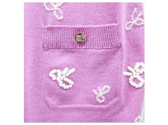 Chanel Vestido de punto de cashmere con cintas - vista 6