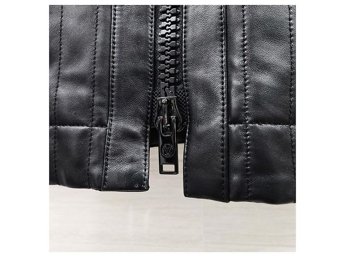 Louis Vuitton Vestido reto de pele de cordeiro acolchoado com fecho éclair - vista 14