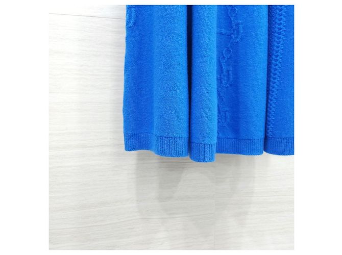 Hermès Maxi Jupe Chandal Knit Skirt Blue - vista 15
