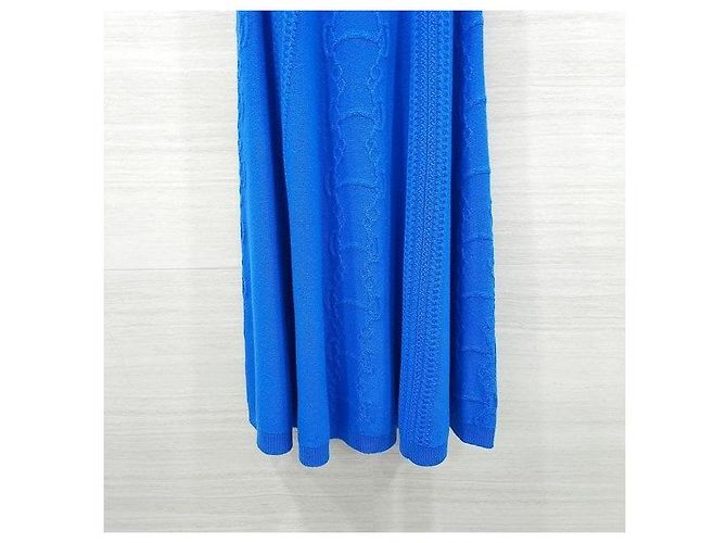 Hermès Maxi Jupe Chandal Knit Skirt Blue - vista 4