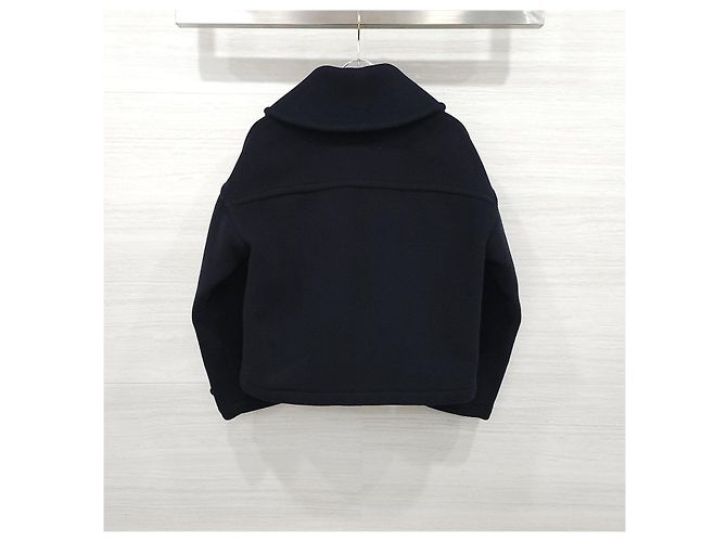 Hermès Navy Wool Half Coat - view 10