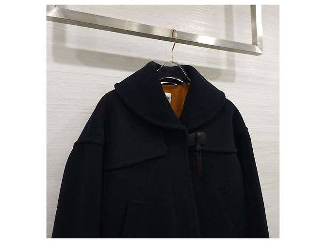 Hermès Navy Wool Half Coat - view 11