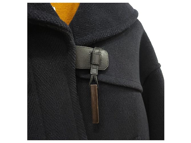 Hermès Navy Wool Half Coat - view 12