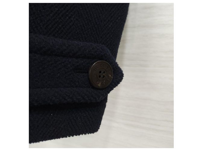 Hermès Navy Wool Half Coat - view 14