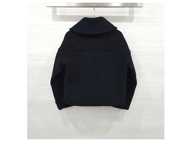 Hermès Navy Wool Half Coat - view 2