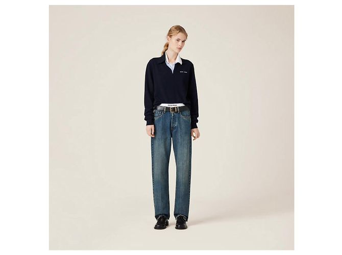 Pantalones vaqueros 5 bolsillos Miu Miu azul - vista 14