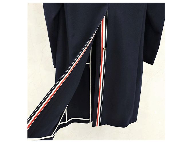 Thom Browne Single Breasted Three Stripe Wool Coat - view 12