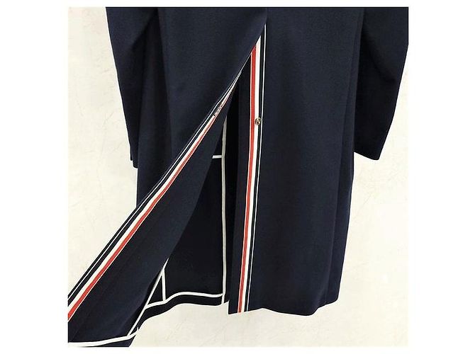 Thom Browne Single Breasted Three Stripe Wool Coat - view 3
